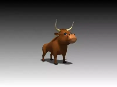 Cartoon Bull Low-poly 3D model