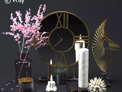 Decoration Gold Set 001 3D model