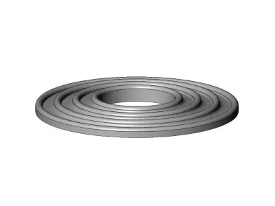 Dome stepped wave ripple modern ceiling rosette and wall art 3D print model