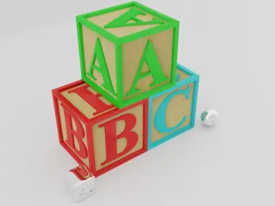 Kids Letter Blocks - ABC Letters 3D model