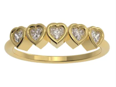 Heart cut bezel ring N3 3D print model