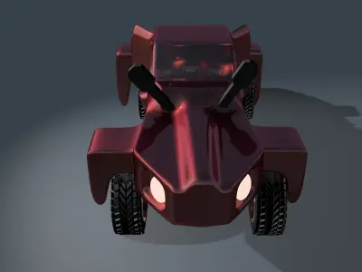 Car For Video Games three Low-poly 3D model