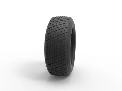 Dirt Sprint racing front tire 7 Scale 1 to 25 3D print model