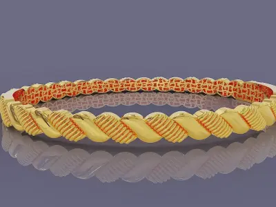 Elegant gold rope bracelet  Free 3D print model