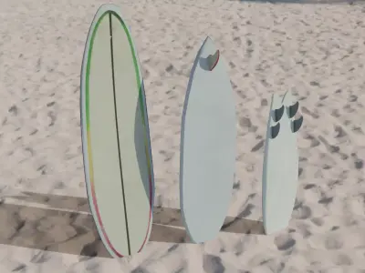Surfboards model pack Low-poly 3D model