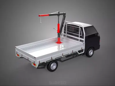 SWIVEL JIB CRANE WINCH HOIST FLATBED TRUCK PICKUP TRAILER HAUL 3D model