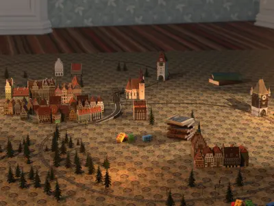 The Railway Mechanical Toy Low-poly 3D model