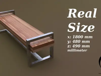 Bench 20 4in1 - 4 Texture 1 Model Low-poly 3D model
