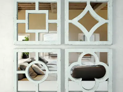 Distressed Wall Mirror Set 3D model