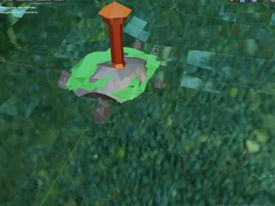 13213 orange ball in air Low-poly 3D model