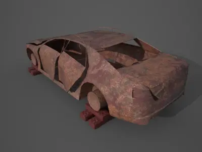 Damaged Car Low-poly 3D model