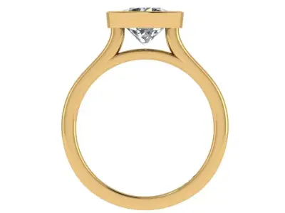 bezel setting round diamond ring set of 4  3D print model