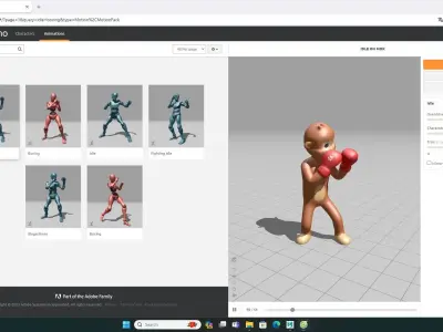 Boxing Monkey Animal Animated  Low-poly 3D model