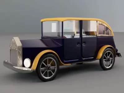 vintage classic car Low-poly 3D model