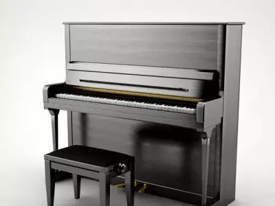 Piano with stool 3D model
