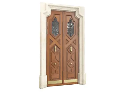 Entrance classic door 123 3D model