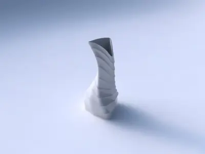 Vase twist puffy bent triangle with small horizontal sections 3D print model