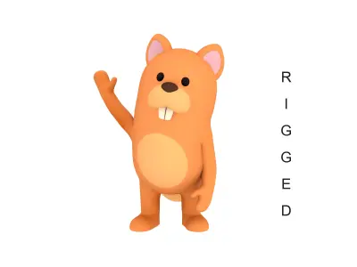 Rigged Cartoon Squirrel 3D model