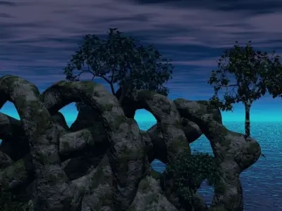 KNOT Rock In The Blue Sea Free 3D model