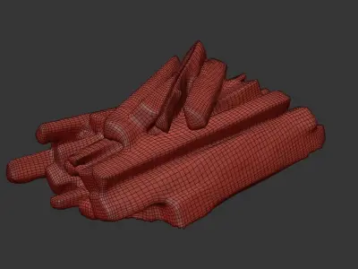 Ultra realistic Firewood Scan Low-poly 3D model