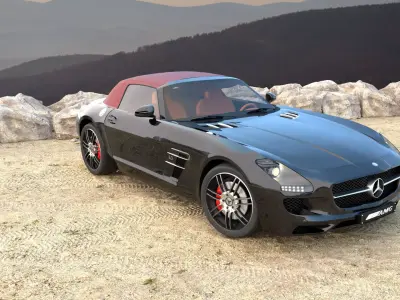 Mercedes benz sls AMG 2012 Low-poly 3D model