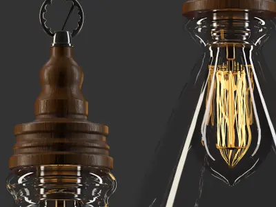 light-05 three glass pendant lights 3D model