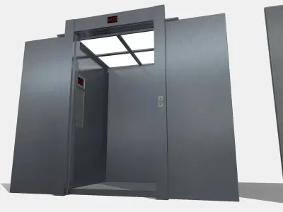 Low Poly Lift pair of metal elevators Low-poly 3D model