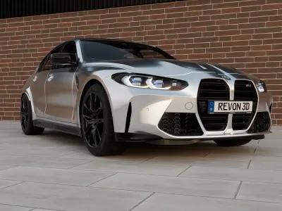 Automotive Industrial Brick 3D Scene - Render Backdrop 3D model