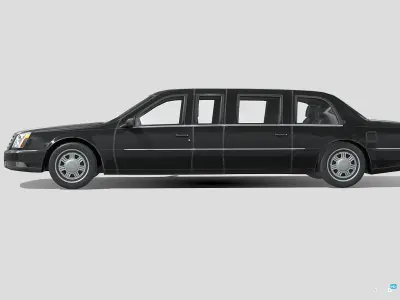 Cadillac Limousine 2006 Low-poly 3D model