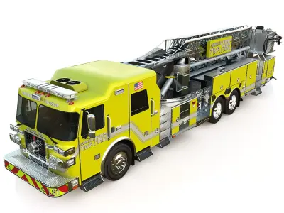 Fire Truck Aerial Platform Norwich Township  Low-poly 3D model
