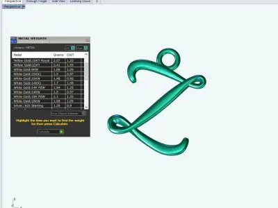 Initial Letter Z Alphabet pendant 3D print model