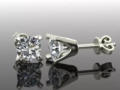 Women Diamond Earrings 3D print model