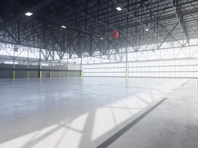Airplane Hangar Interior 12 Low-poly 3D model
