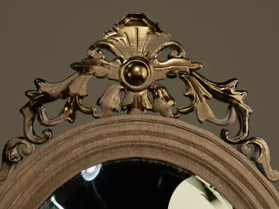 Vintage Mirror- Game Ready Low Poly PBR 3D Model  Low-poly 3D model