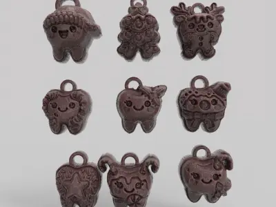 christmas cute teeth decor  3D print model