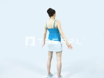 Dream I Animated Rigged Sports Woman Low-poly 3D model