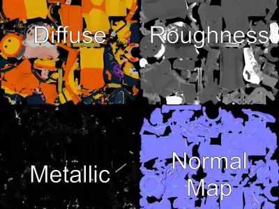 Orange Safety Climber model pack Low-poly 3D model