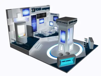  Booth Exhibition Stand a34 3D model
