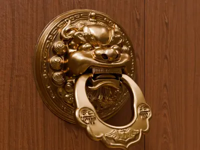 Chinese Style Beast Head Door Knocker 5 - High Poly 3D Model 3D print model