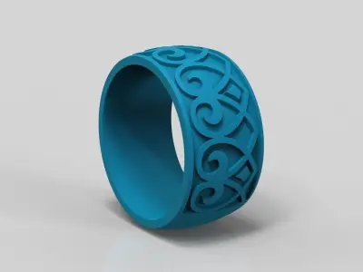 design Women ring with ornament 3dm stl 3D print model Free 3D print model