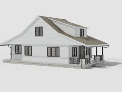 Game Ready model of an American House Low-poly 3D model