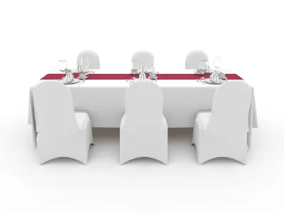 Banquet Table and Chair 119 3D model