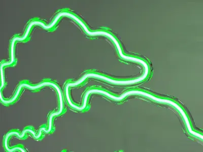 Bonsai 1 - Neon Sign in a Pot 3D model