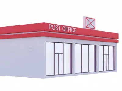 post office Low-poly 3D model