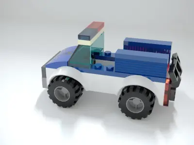 LEGO City police car  Low-poly 3D model