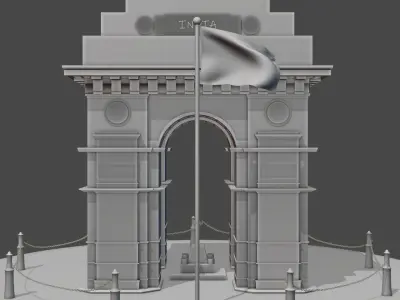 The India Gate Low-poly 3D model