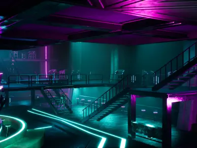 Cyberpunk Underground Pub Environment Prop Pack Low-poly 3D model