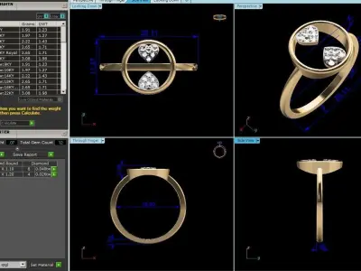Engagement Wedding Ring 3dm STl OBJ FBX Render Details 3D print model purchase