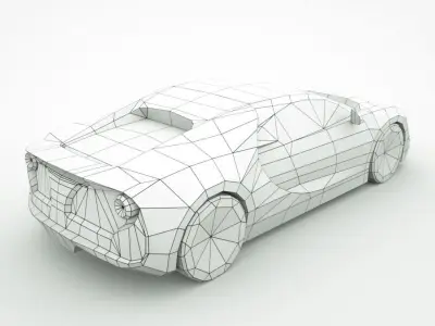Generic Supercar v14 Low-poly 3D model