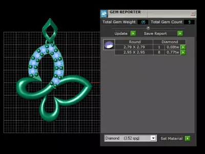 Diamond Butterfly Pendant 3D print model